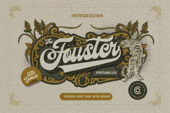 Fouster: A Bold Vintage Display Font for Strong Designs