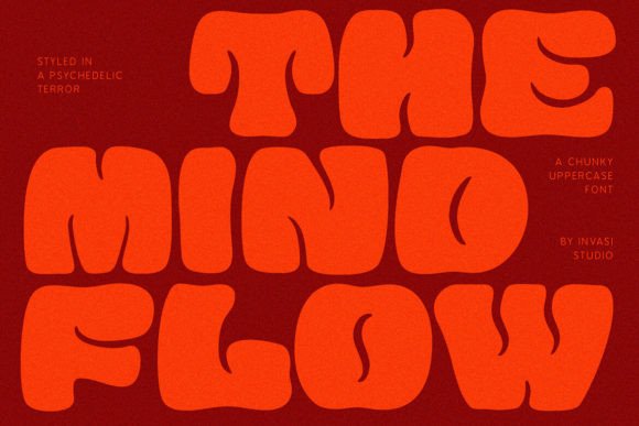 Mindflow: A Chunky Display Font with Chic, Psychedelic Charm